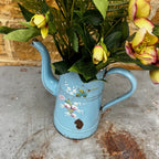 Vintage French Enamel Floral Jug