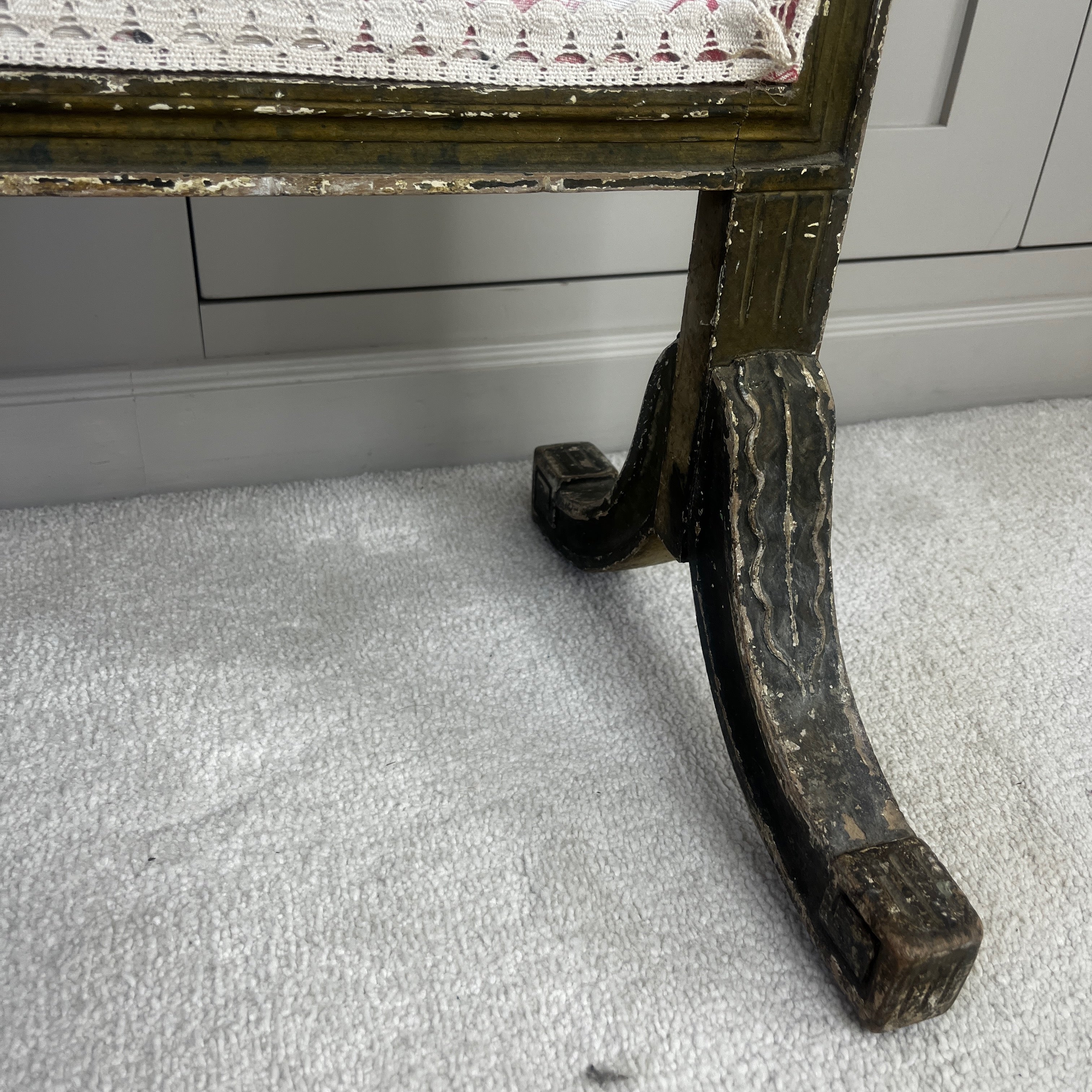 Ornate Vintage French Fire Screen with Toile de Jouy Fabric and a Wooden Frame