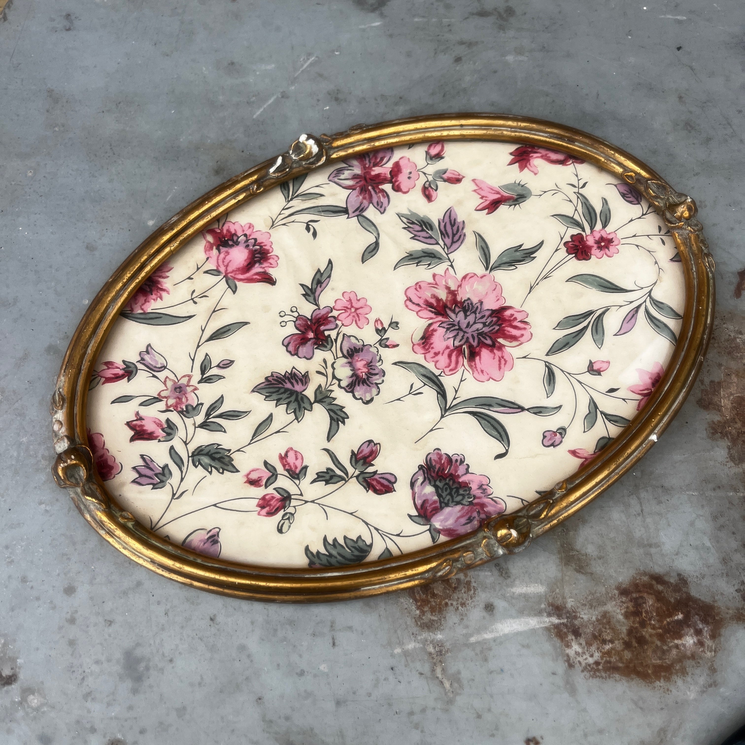 Vintage French Gilded Tray / Wall Plaque / Photo Frame