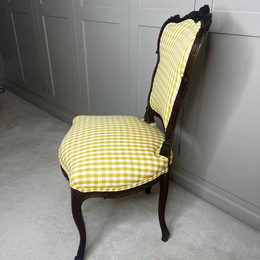 Pair of Antique French Carved Wooden Salon Chairs