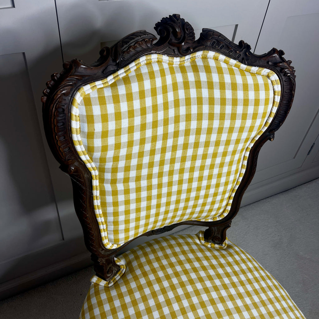 Pair of Antique French Carved Wooden Salon Chairs