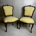 Pair of Antique French Carved Wooden Salon Chairs
