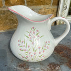 Vintage French Moulin des Loups Ceramic Wash Basin & Pitcher