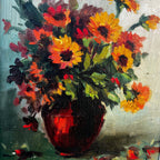 Vintage French Impressionist oil painting by J Vernon