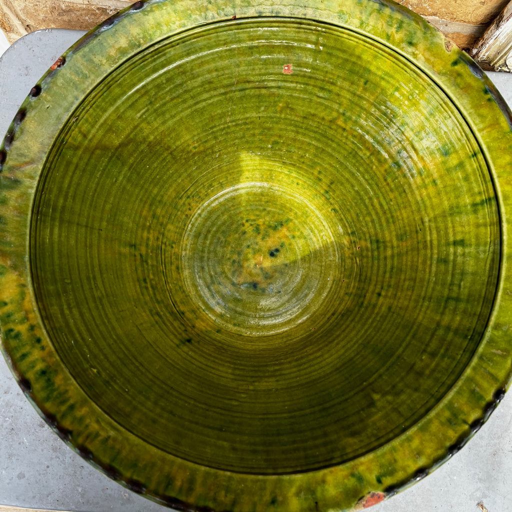 18th century French green-glazed terracotta Tian Bowl