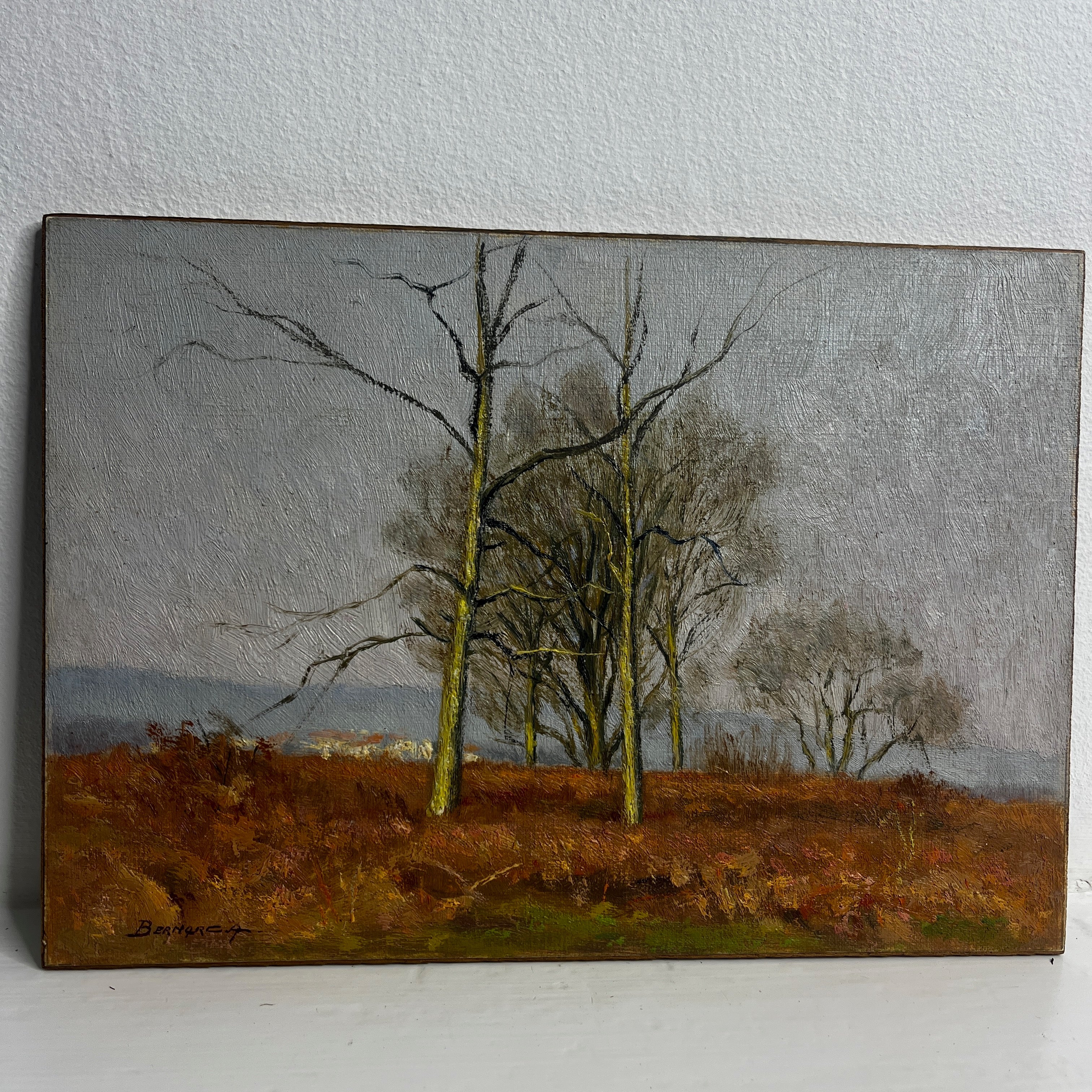 Vintage French Oil on Board - Signed Bernard A