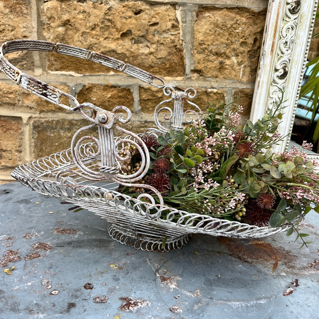 Large Vintage French Wire Basket