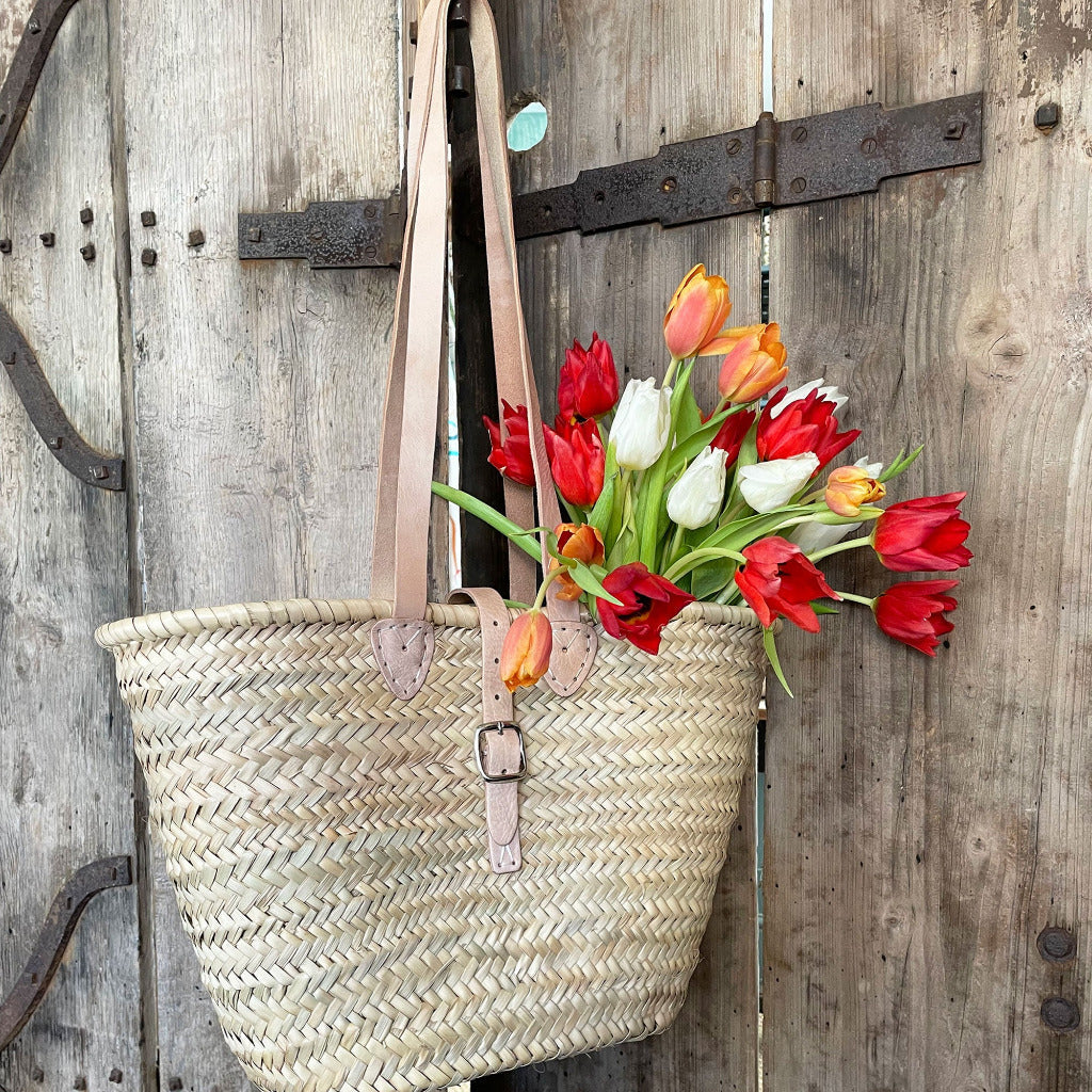French Market Basket With Buckle Fastening