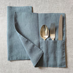 French Blue Cutlery Pocket - pack of 2