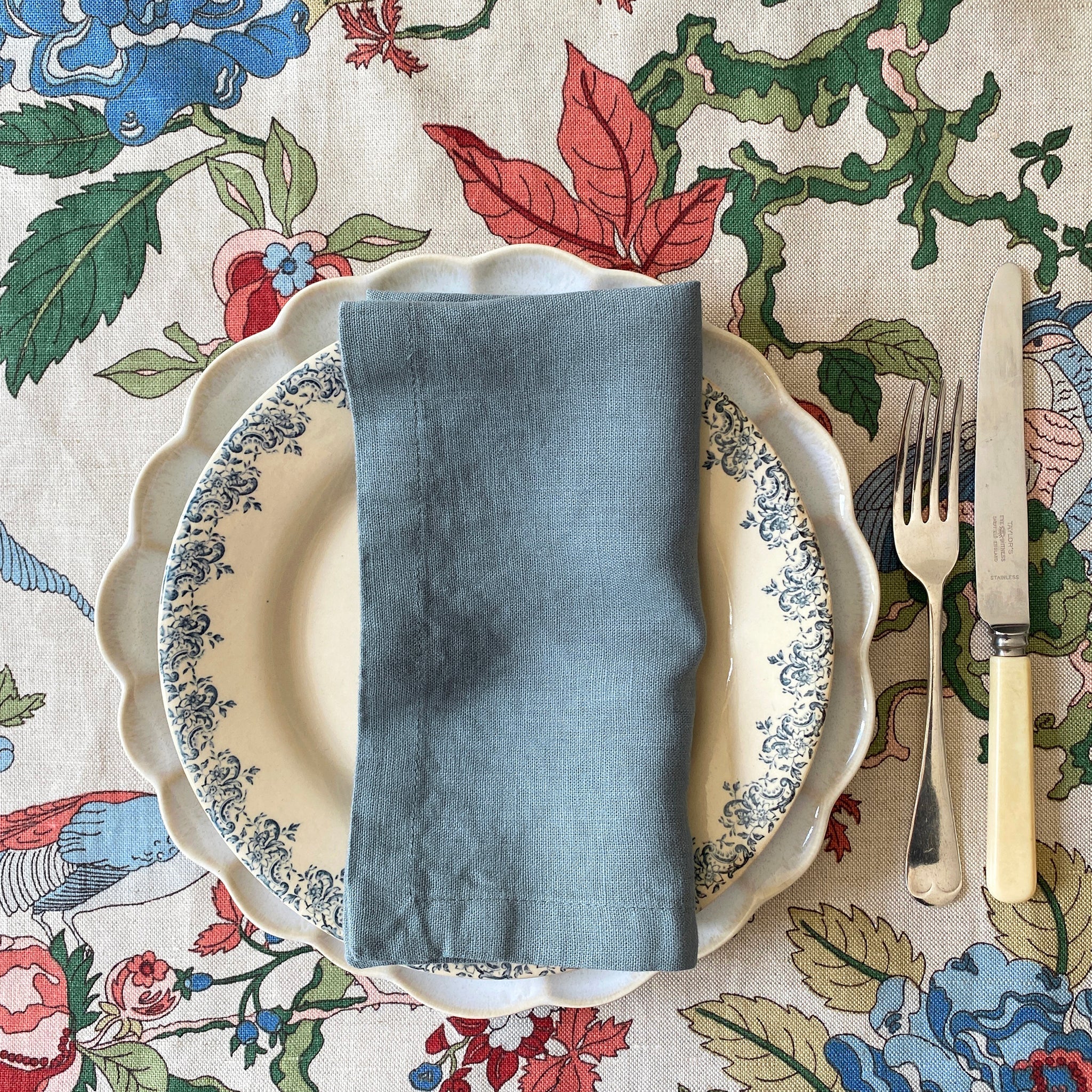 French Blue Linen Napkins - 45 x 45cm, pack of 2