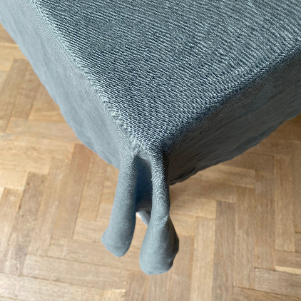 French Blue Linen Tablecloth - 140 x 250cm