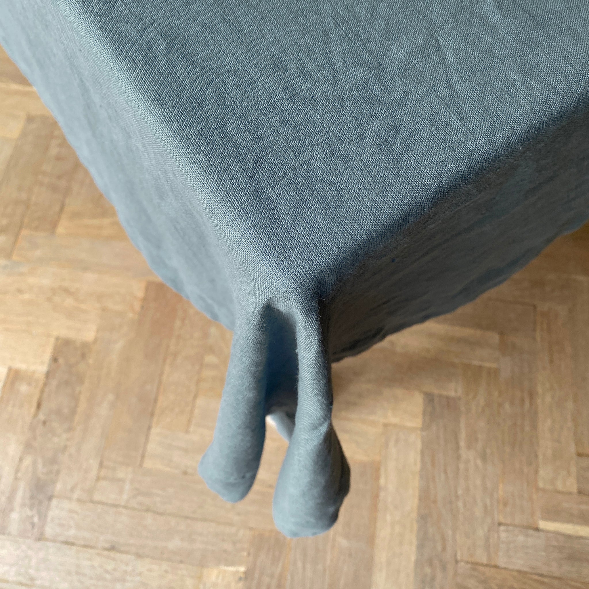 French Blue Linen Tablecloth - 140 x 250cm