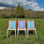 Turquoise Ikat Frill Cushion