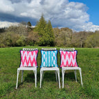Pink Ikat Frill Cushion