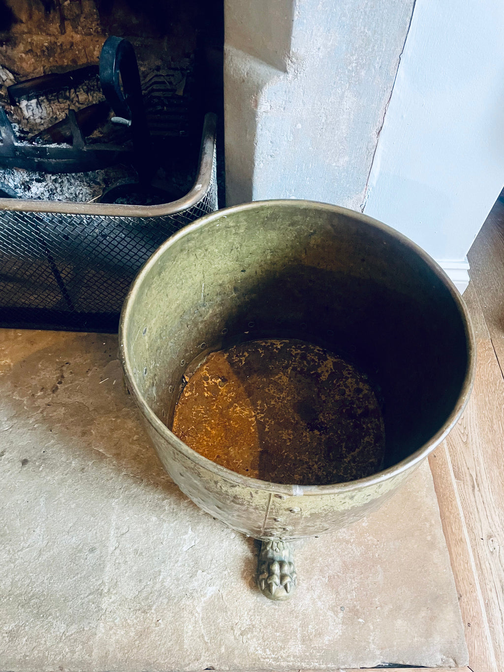 Brass fire bucket