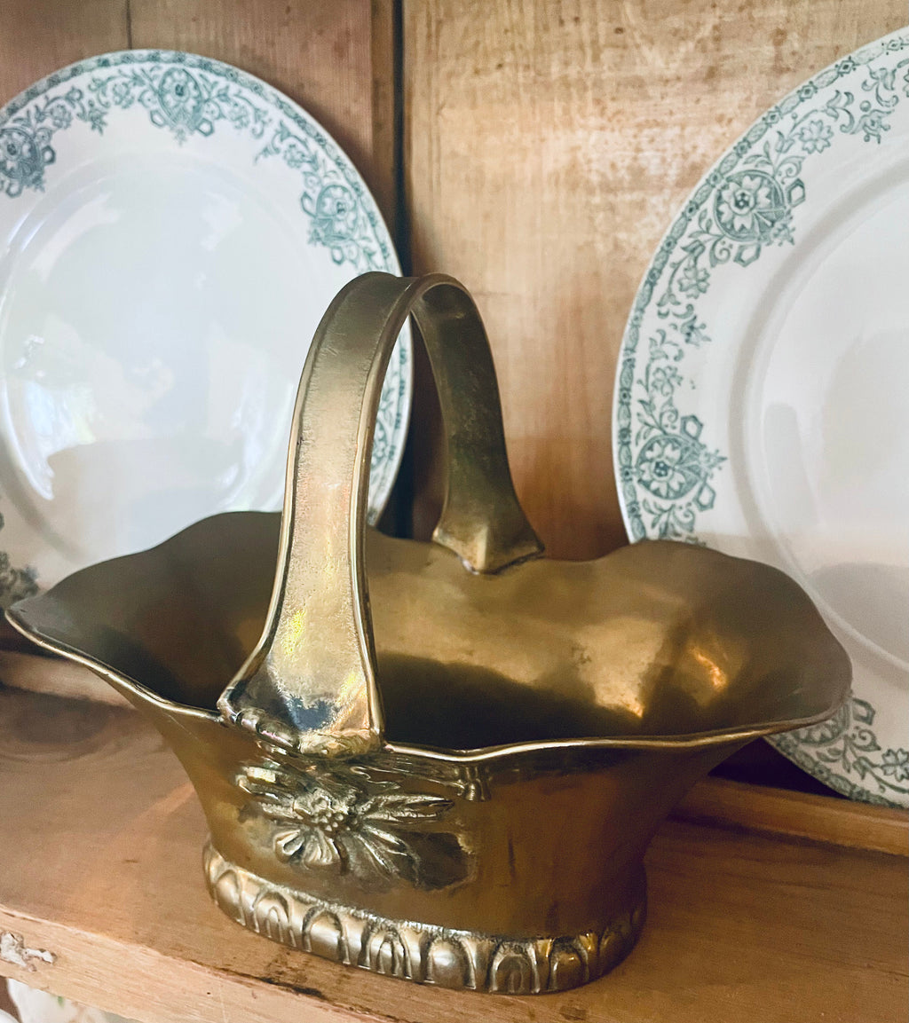 Brass decorative basket