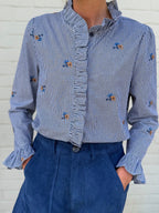Flower Blue Blouse