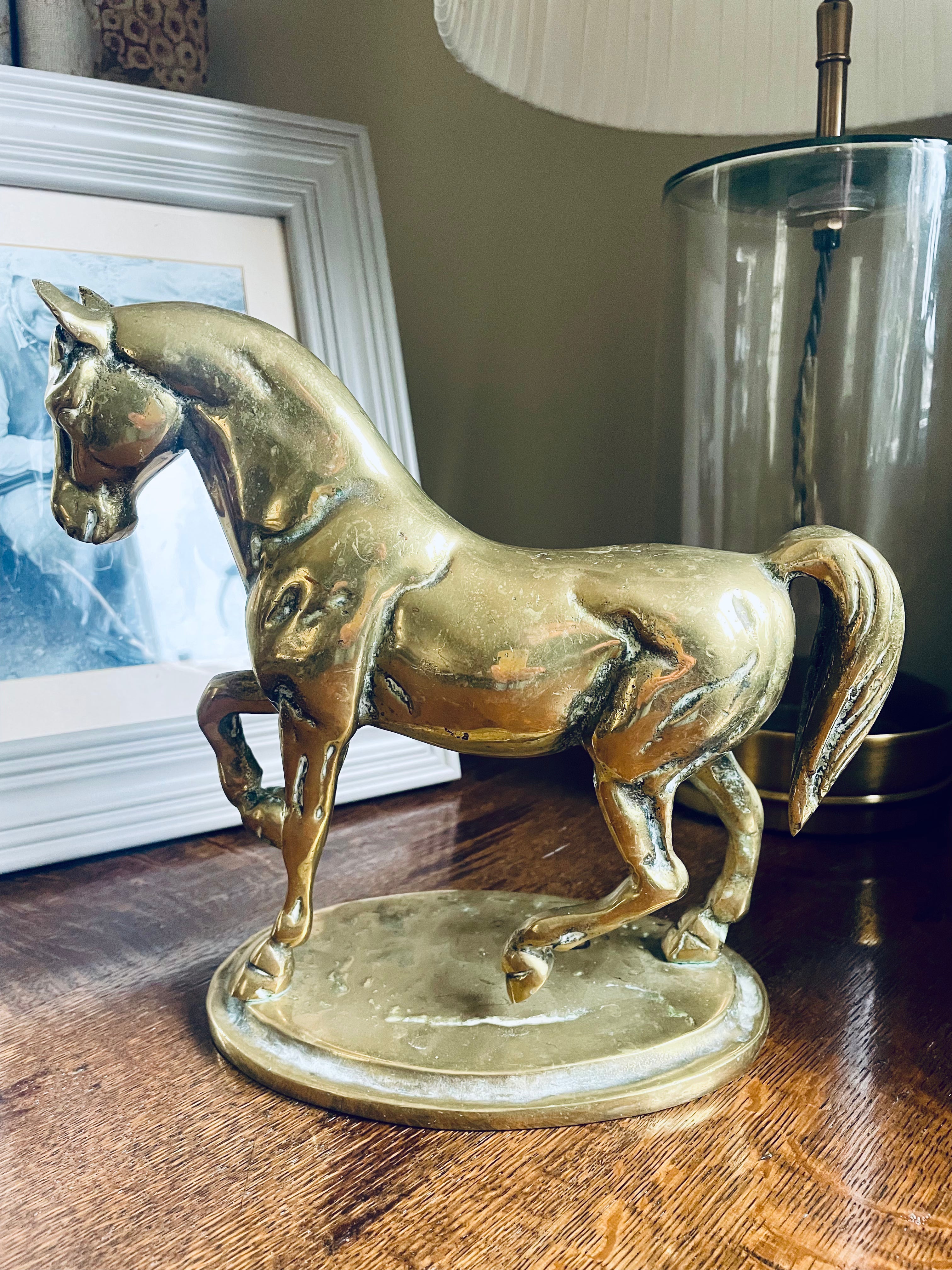 Solid brass horse