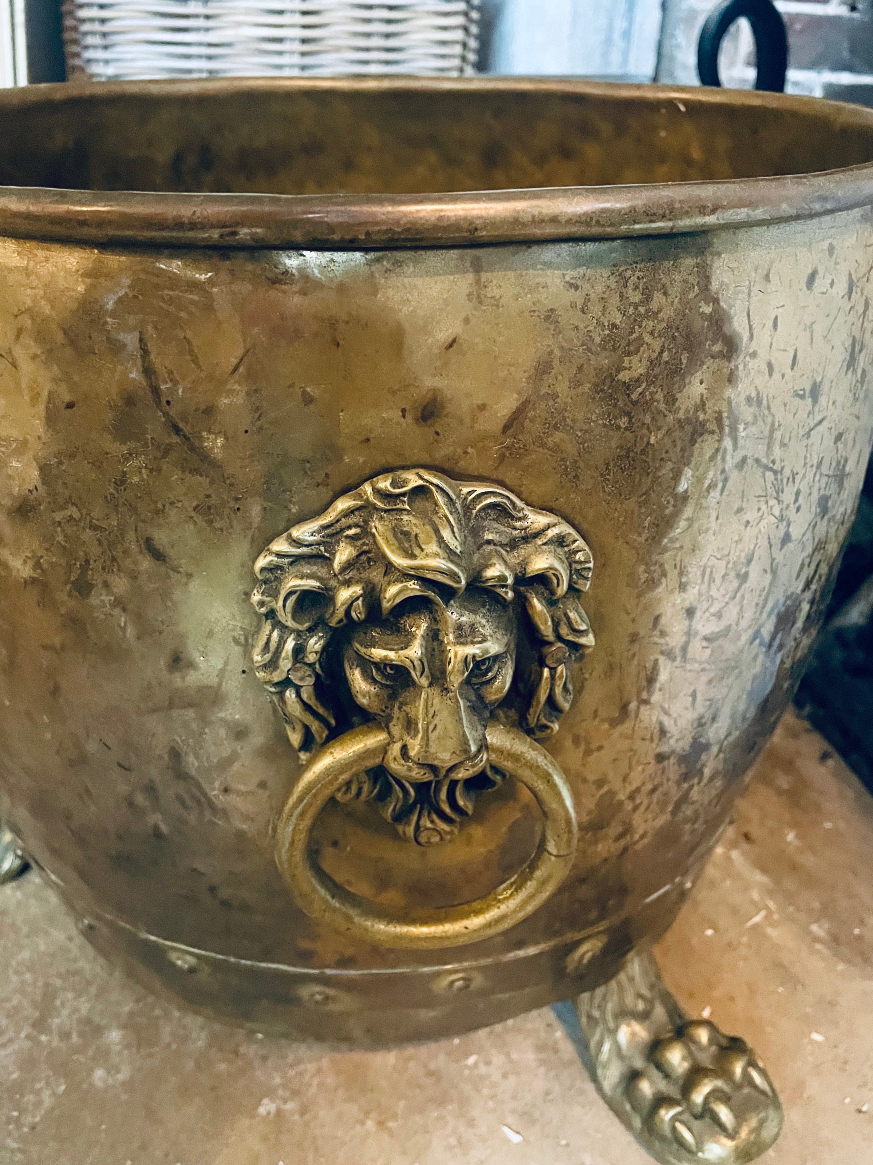 Brass fire bucket