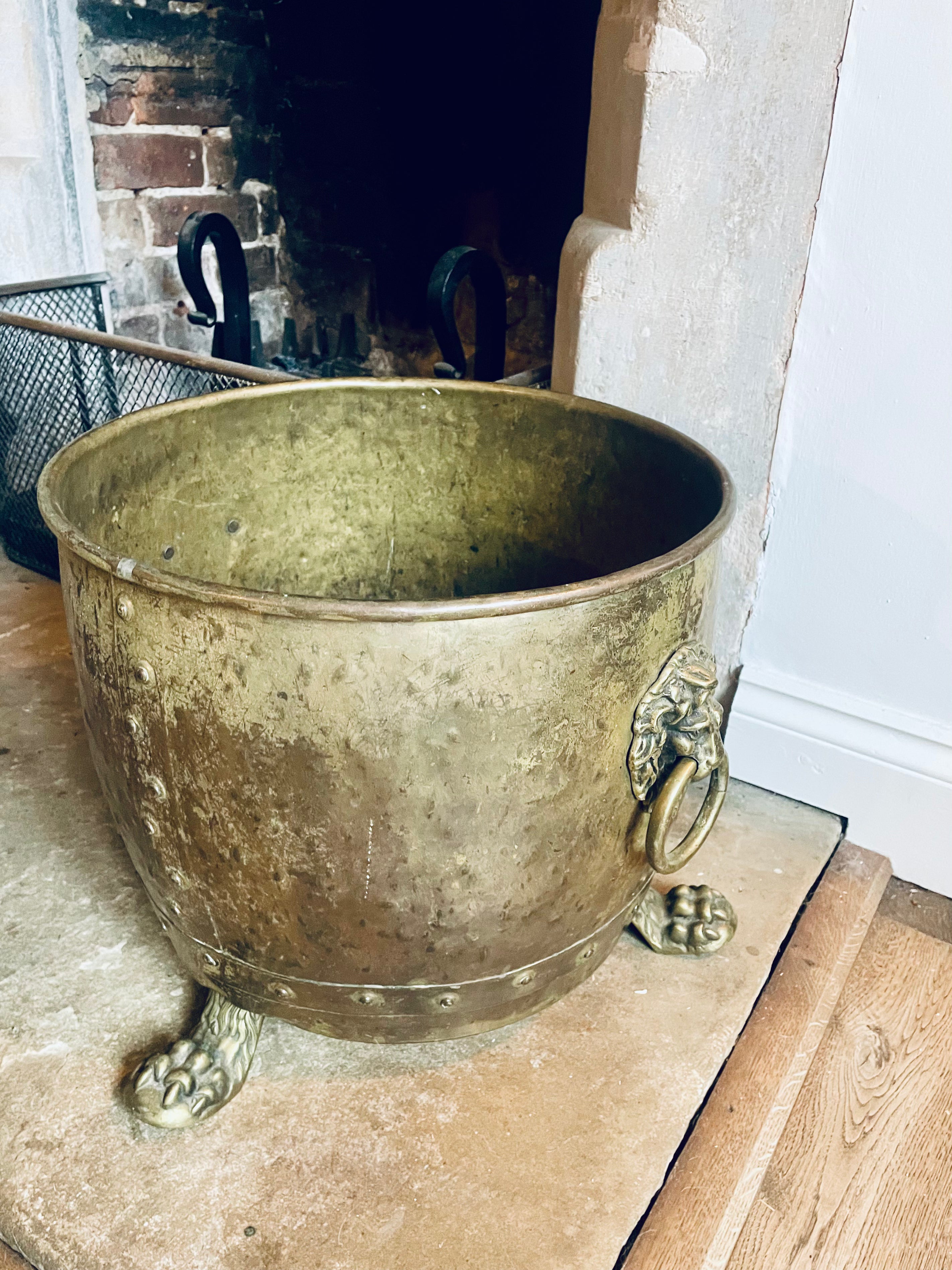 Brass fire bucket