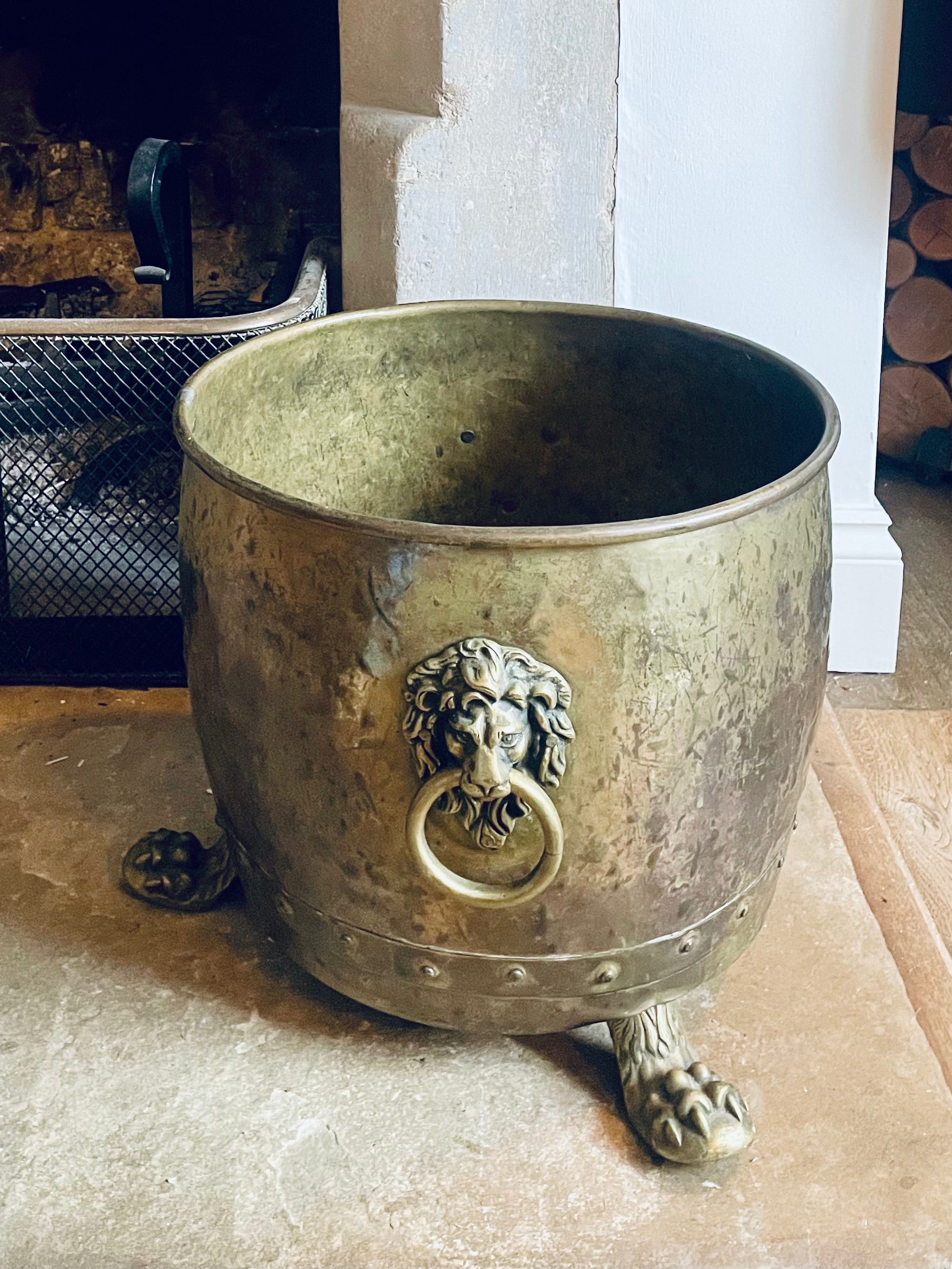 Brass fire bucket
