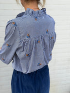 Flower Blue Blouse
