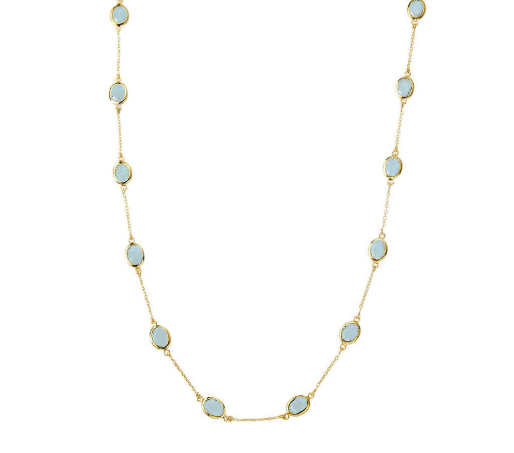 Marilyn Necklace in Gold with Sky blue Topaz