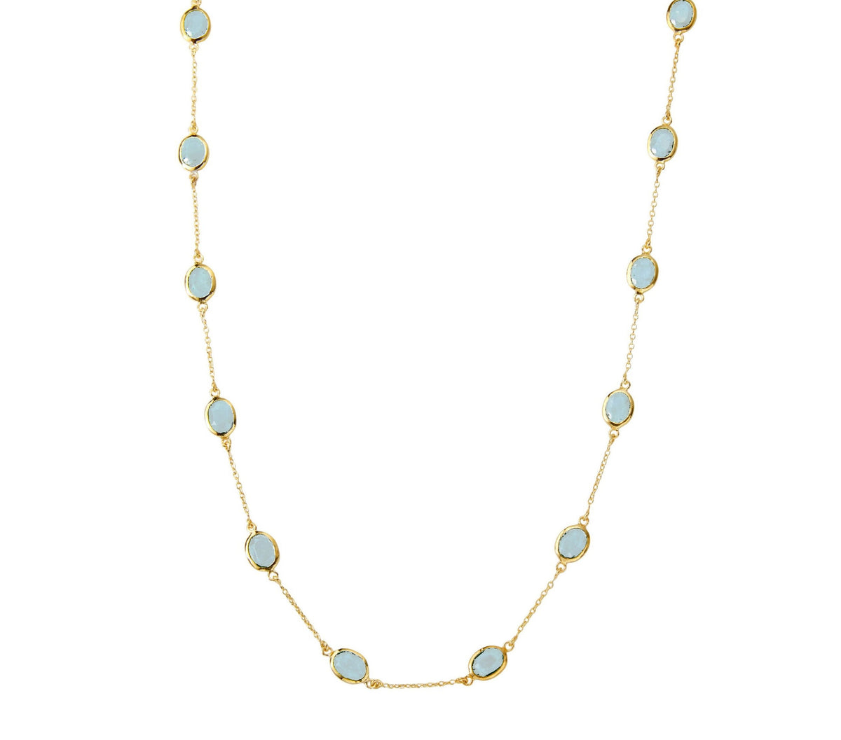 Marilyn Necklace in Gold with Sky blue Topaz