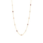 Lola Necklace in Gold with Ruby, Rose Quartz and Moonstone