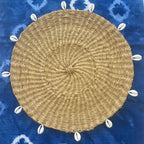 NATURAL CENTRE MAT WITH COWRIE SHELLS FROM GHANA