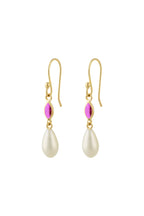 Bridgerton Drop in Gold with Pink Zirconia