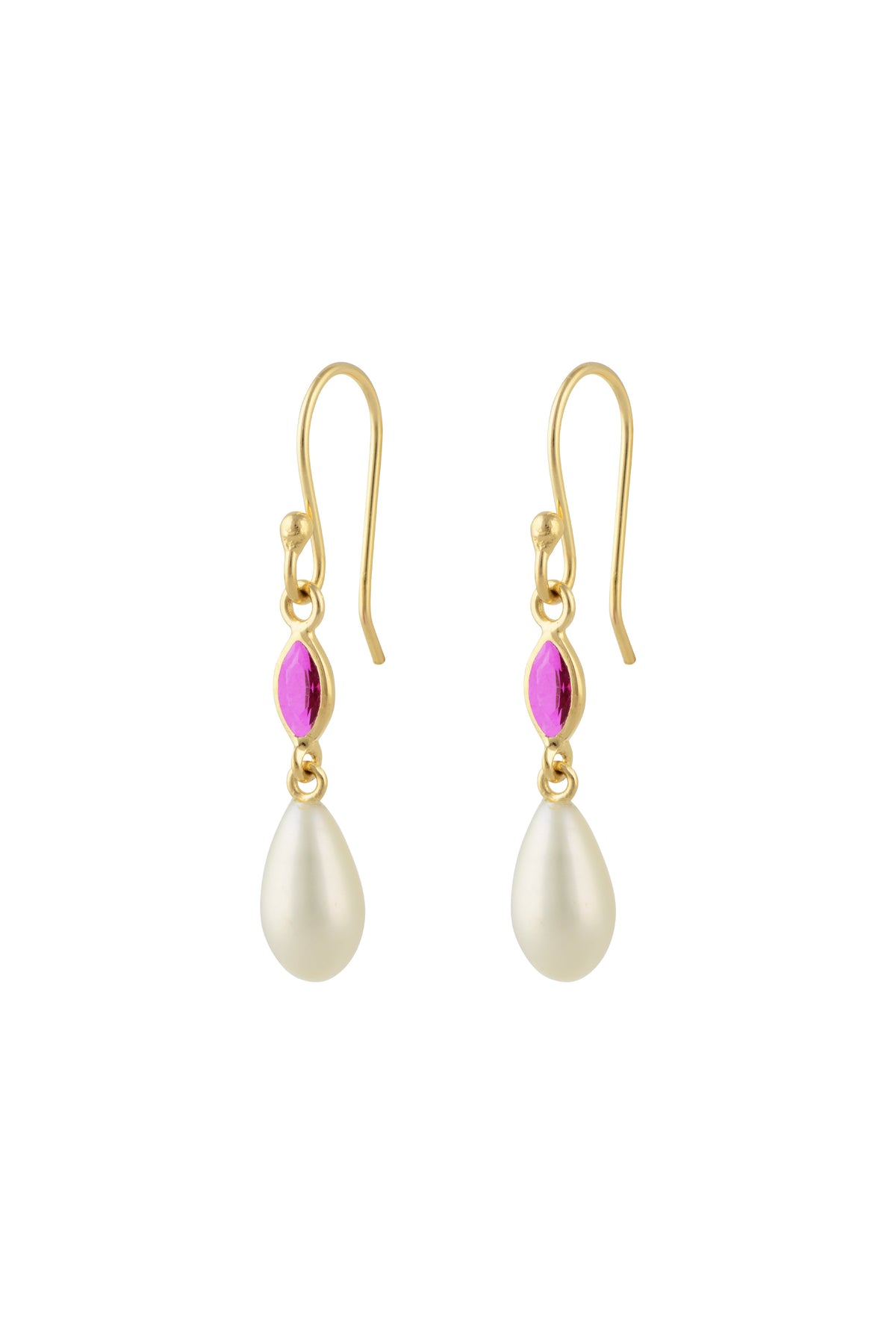 Bridgerton Drop in Gold with Pink Zirconia