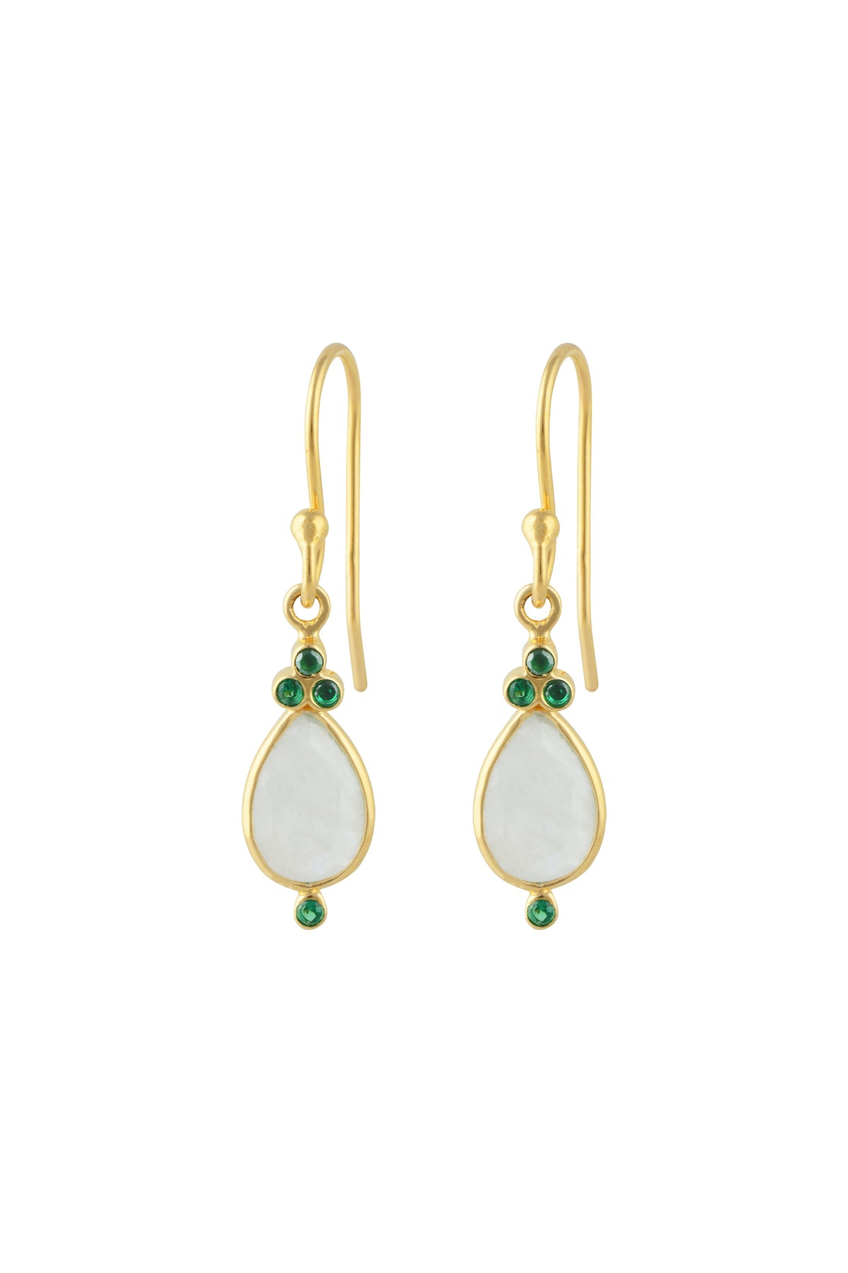 Juniper Drops in Moonstone and Emerald Zirconia