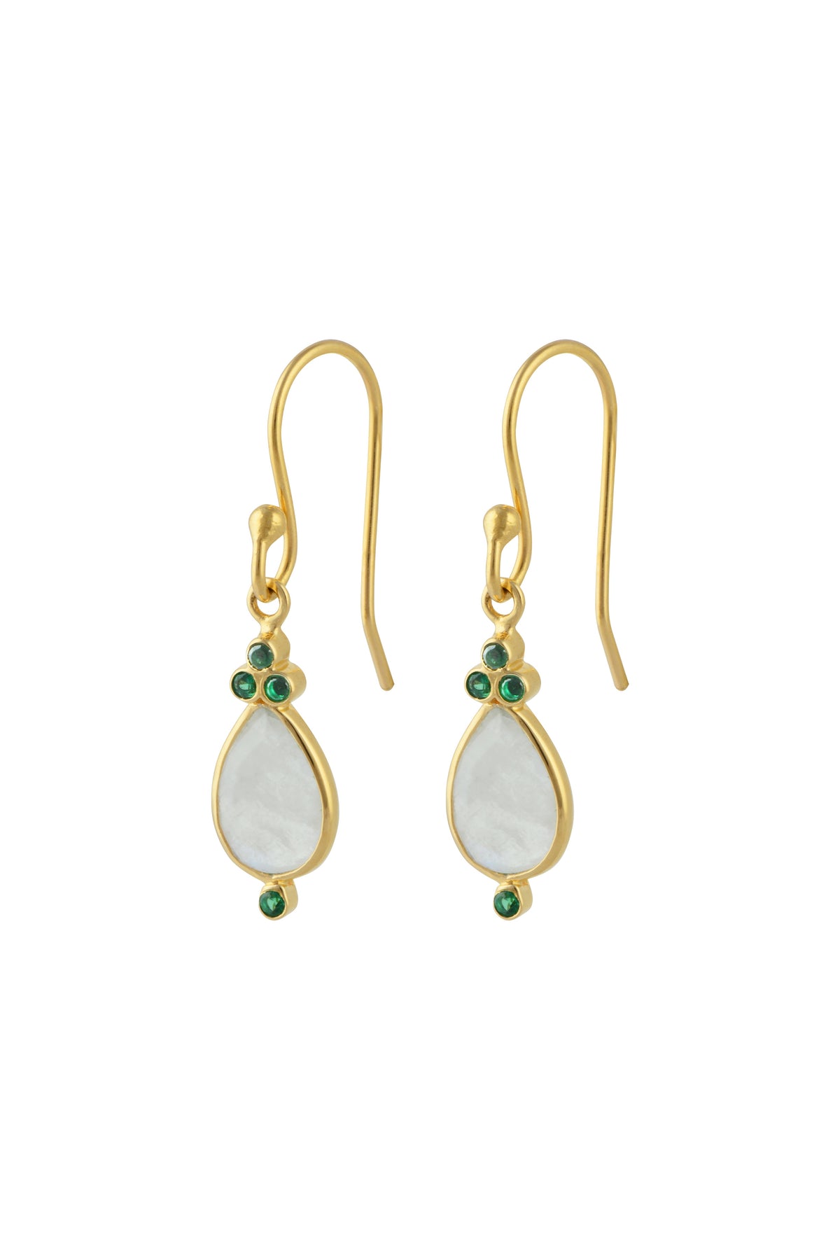 Juniper Drops in Moonstone and Emerald Zirconia