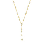 The Y Drop Necklace in Gold and Zirconia