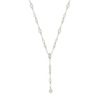 The Y Drop Necklace in Silver and Zirconia