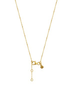 The Y Drop Necklace in Gold and Zirconia