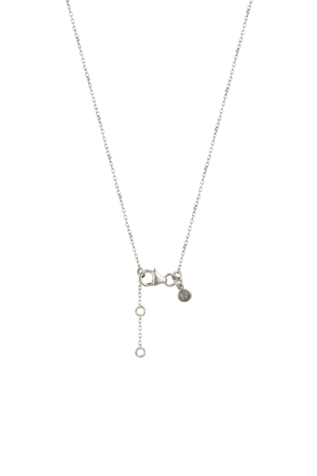 The Y Drop Necklace in Silver and Zirconia