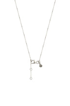 The Y Drop Necklace in Silver and Zirconia