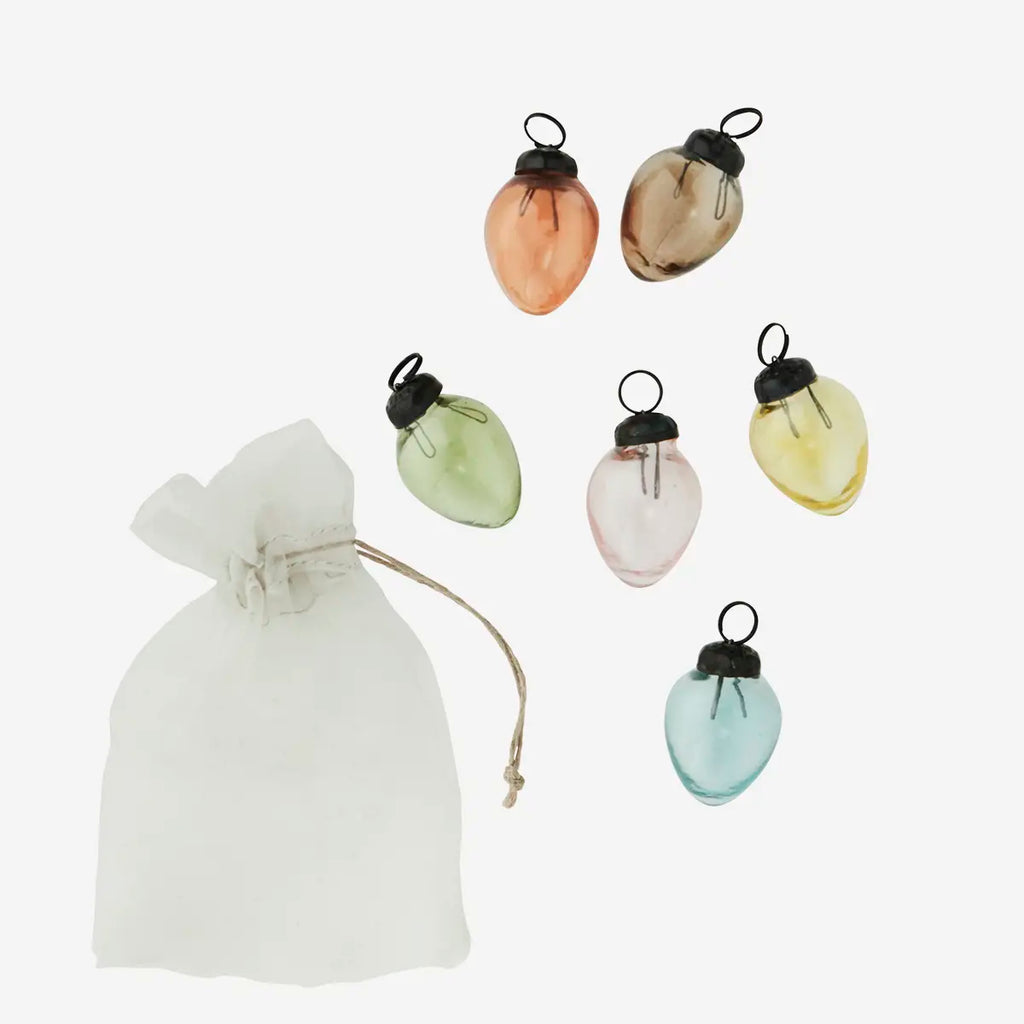 Glass Easter Egg Decorations 3cm | Set of 6