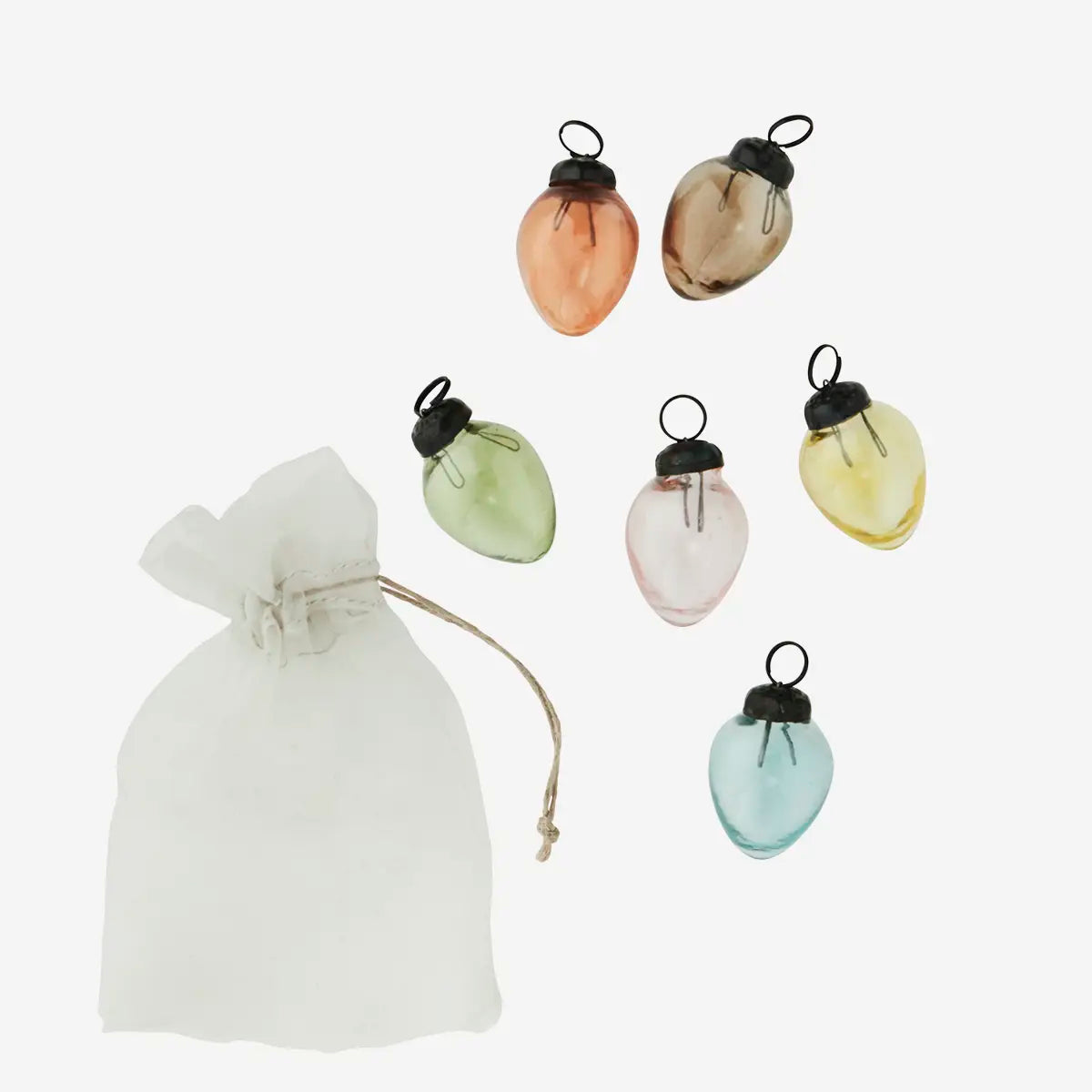 Glass Easter Egg Decorations 3cm | Set of 6
