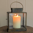 Glass & Aged Brass Lantern | 14cm | Scandi Hygge