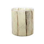 Embedded Paper Stripe Glass Votive | 8cm