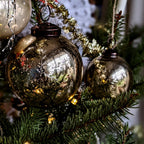 Gold Snowflake Etched Glass Bauble - 3 Sizes