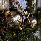 Gold Snowflake Etched Glass Bauble - 3 Sizes