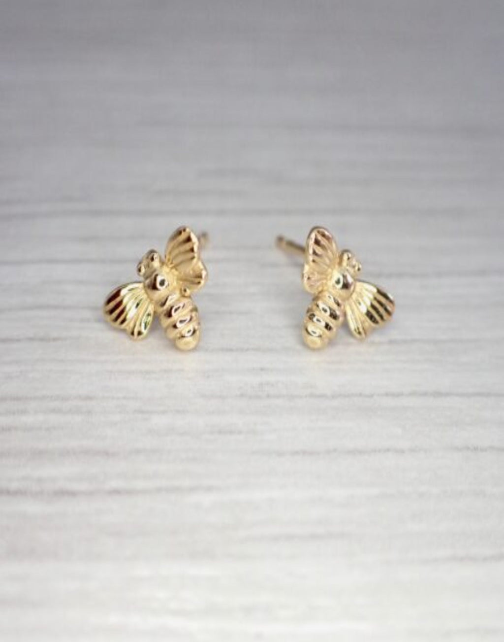 Gold Bee Stud Earrings