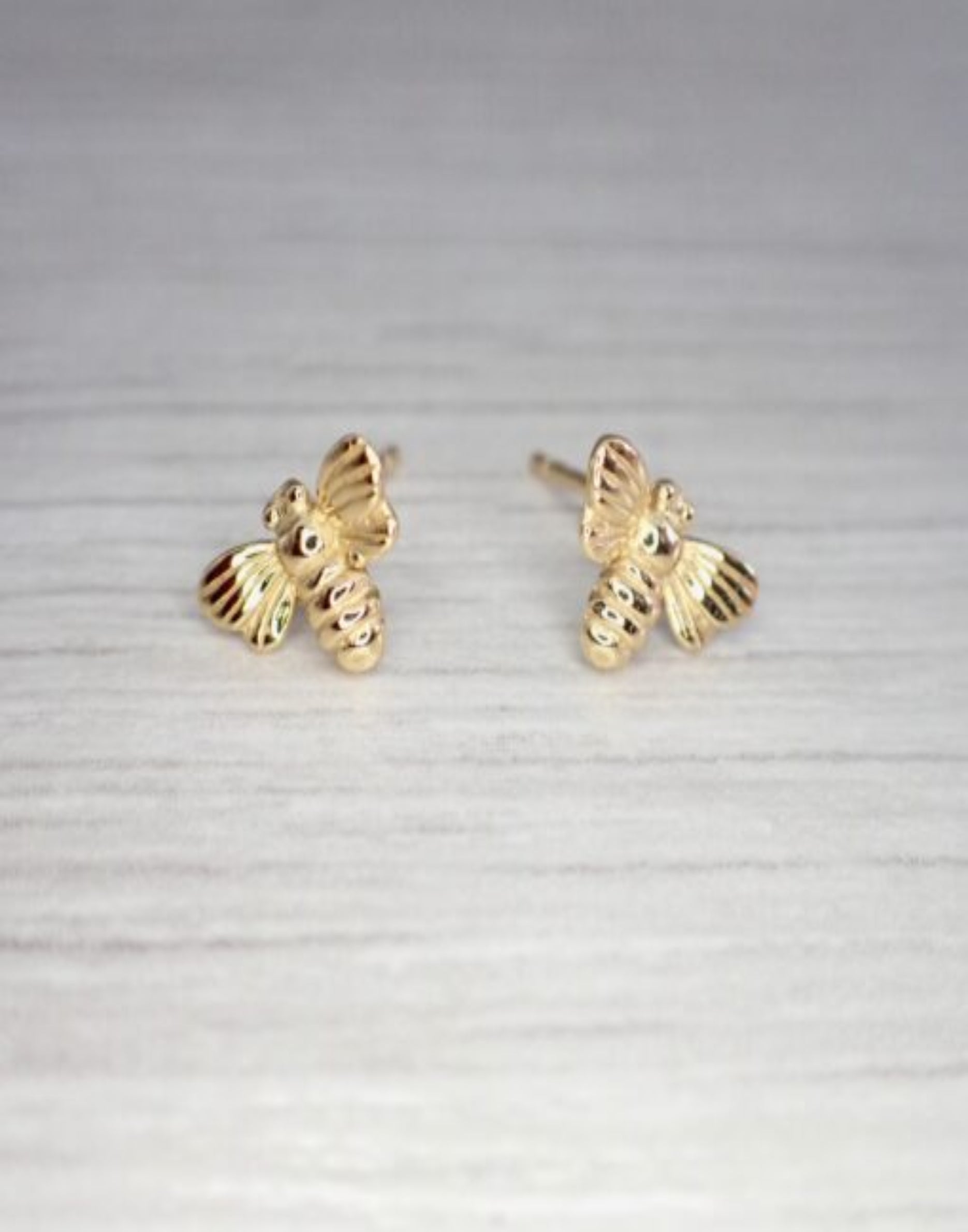Gold Bee Stud Earrings