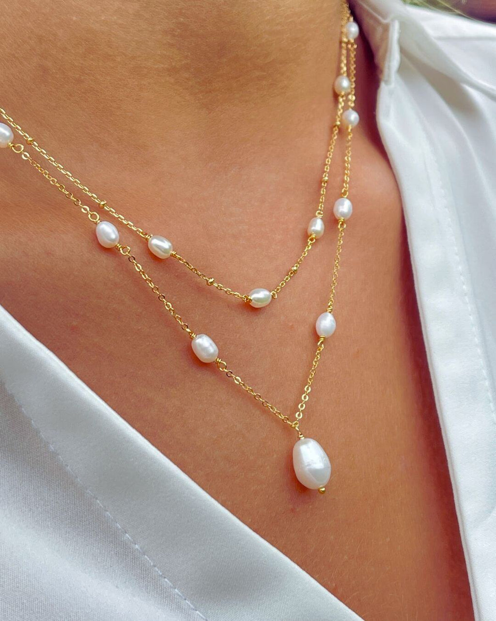Helena Pearl Necklace Set