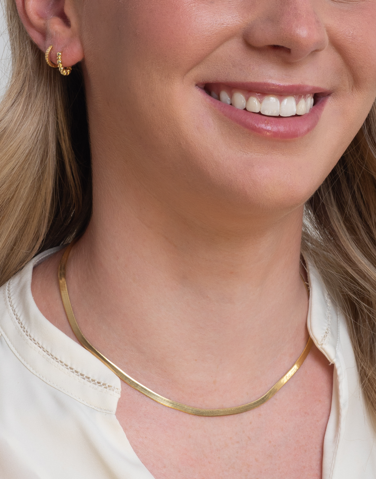 Gold Herringbone Necklace