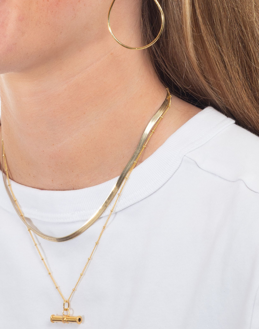Gold Herringbone Necklace